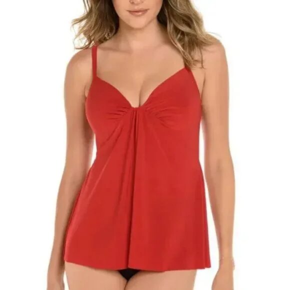 New MiracleSuit Marina Underwire Padded Slimming Tankini Top Swimsuit Tank Swim - Picture 1 of 2